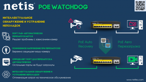 Коммутатор Netis P110GC 10G 8PoE+ 100W неуправляемый, функция PoE Watchdog (PoE авто перезагрузка) (1/20) фото 2