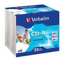 Диск VERBATIM CD-R 80 (52х) DL Slim Print (20) (200)