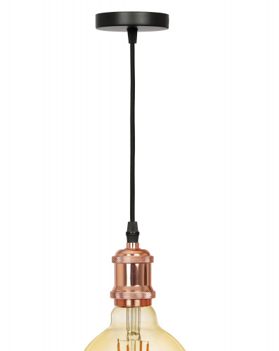 Светильник ЭРА подвесной накладной Подсветка декоративная цоколь Е27, провод 1 м, цвет розовое золото (60/360) PL13 E27 - 1 RG фото 5