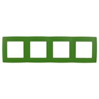 Рамка ЭРА, серии ЭРА 12, скрытой установки, на 4 поста, зелёный (1/10/100/2000)