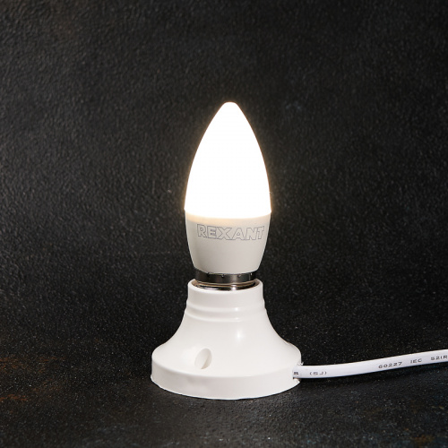Лампа светодиодная REXANT Свеча CN 7,5 Вт E27 713 лм 4000 K нейтральный свет (1/10/100) (604-021) фото 2