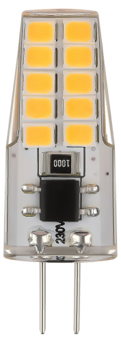 Лампа светодиодная ЭРА STD LED-JC-2,5W-220V-SLC-827-G4 G4 2,5Вт силикон капсула теплый белый свет (1/500) (Б0049091) фото 2
