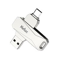 USB 3.0  32GB  Netac  U782C Dual  серебро  (USB 3.0/3.1 + Type C)