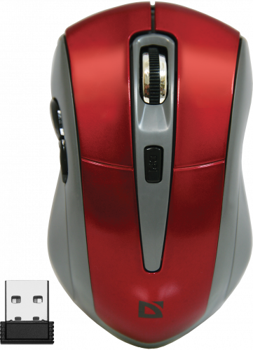 Беспроводная мышь DEFENDER Accura MM-965, USB. 6 кнопок, красный (1/40) (52966) фото 2