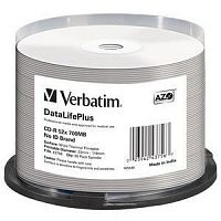 Диск CD-R Verbatim 700Mb 52x Cake Box (50шт) Printable (43756)