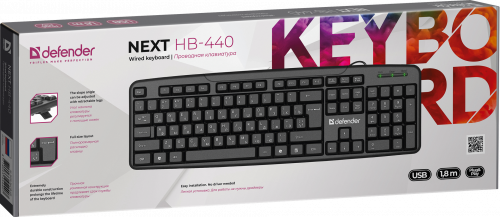Клавиатура DEFENDER Next HB-440 RU, полноразмерная, черный (1/20) (45440) фото 8