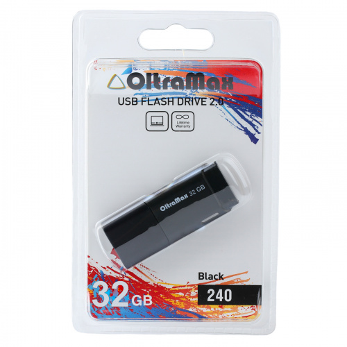 Флеш-накопитель USB  32GB  OltraMax  240  чёрный (OM-32GB-240-Black) фото 4