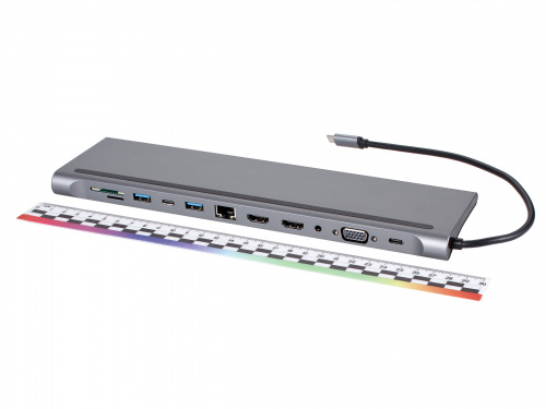 USB-концентратор iOpen ACU4700 TC--->2USB3.0+USB2.0+RJ45(100mbs)+2HDMI+VGA+PD+TypeC+TF+SD+audio (1/100) фото 5