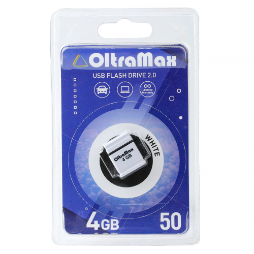 Флеш-накопитель USB  4GB  OltraMax   50  белый (OM004GB-mini-50-W) фото 4