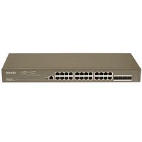 Управляемый коммутатор уровня 2, Tenda TEG3328F, 24*10/100/1000 Base-T Ethernet ports  , 4*1000 Base-X SFP ports, 1*Console port  (1/5)