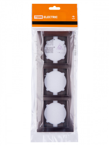Рамка 3-х постовая горизонтальная шоколад , с/у, "Лама" (15/180) TDM (SQ1815-0531) фото 2