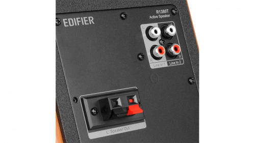 Колонка (пара) EDIFIER R1380T brown. Вых.мощ:21Вт+21Вт.2дин.в кол.Ч.х-ка:55Гц-20кГц.Вх:лин.2шт.компл:ДУ (1/2) фото 2