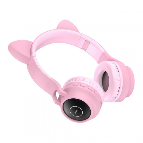 Наушники полноразмерные HOCO W27 Cat Ear, bluetooth, цвет: розовый (1/30) (6931474718464) фото 2