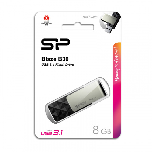 Флеш-накопитель USB 3.0  8GB  Silicon Power  Blaze B30  чёрный (SP008GBUF3B30V1K) фото 8