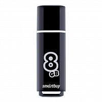 Флеш-накопитель USB  8GB  Smart Buy  Glossy  чёрный (SB8GBGS-K)