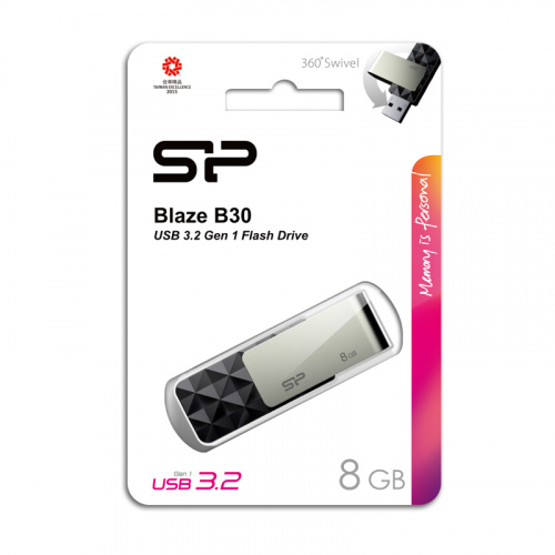 Флеш-накопитель USB 3.0  8GB  Silicon Power  Blaze B30  чёрный (SP008GBUF3B30V1K) фото 9