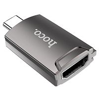 Переходник Type-C(m) - HDMI(f) HOCO UA19 Easy, пластик, цвет: чёрный (1/31/310)