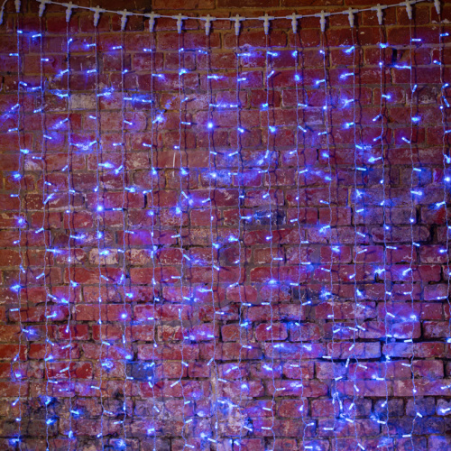 Гирлянда NEON-NIGHT "Светодиодный Дождь" 2х3м, постоянное свечение, прозрачный провод, 230 В, диоды СИНИЕ, 448 LED (1/10) фото 2