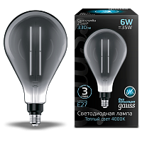 Лампа светодиодная GAUSS Filament PS160 6W 330lm 4000К Е27 gray straight 1/6 (179802205)