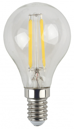 Лампа светодиодная ЭРА F-LED P45-5W-827-E14 Е14 / Е14 5 Вт филамент шар теплый белый свет (1/50) (Б0019006) фото 3