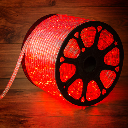Дюралайт NEON-NIGHT LED, постоянное свечение (2W) - красный Эконом 24 LED/м, бухта 100м (100/100)
