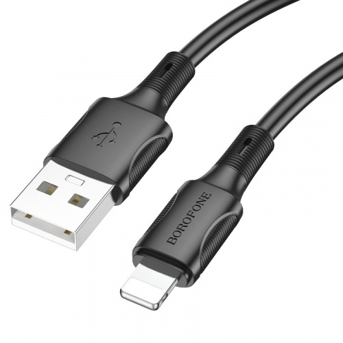 Кабель USB - 8 pin Borofone BX80, 1.0м, 2.4A, цвет: чёрный (1/33/330) (6974443385182)