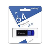 Флеш-накопитель USB  64GB  Smart Buy  Click  чёрный/синий (SB64GBCL-B)