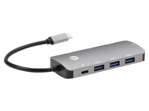 USB-концентратор USB3.1 Type-CM-->HDMI 4K*60Hz +3USB3.1(10Гбс)+RJ45+TF+SD+PD VCOM <CU4641> (1/125) фото 6