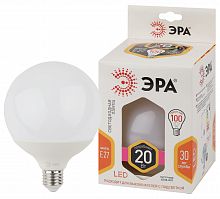 Лампа светодиодная ЭРА G125-20W-2700K-E27 (1/диод, шар декор, 20Вт, тепл, E27) (1/20/240)