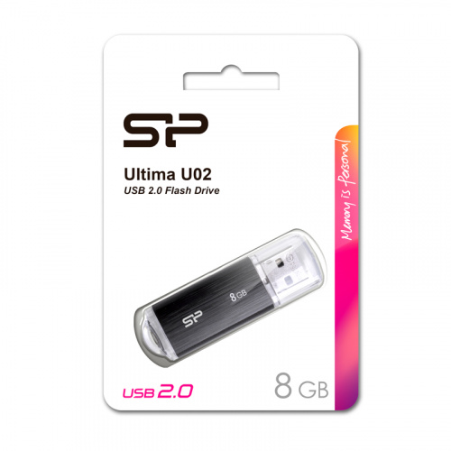 Флеш-накопитель USB  8GB  Silicon Power  Ultima U02  чёрный (SP008GBUF2U02V1K) фото 10