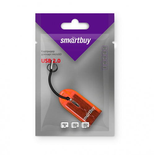 Картридер Smartbuy MicroSD, (SBR-710-O), оранжевый (1/20)