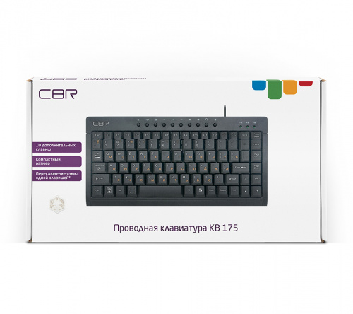 Клавиатура CBR KB 175 Black USB, проводная, 88 стандартных кл. + 3 доп., мини формат(32х15х2 см), черный (1/20) фото 4