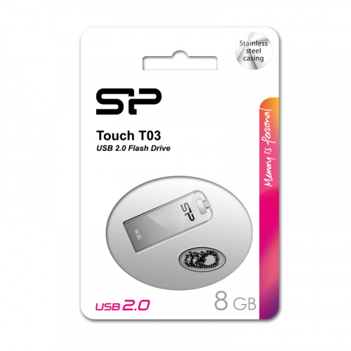 Флеш-накопитель USB  8GB  Silicon Power  Touch T03  металл (SP008GBUF2T03V1F) фото 7