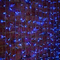 Гирлянда NEON-NIGHT "Светодиодный Дождь" 2х3м, постоянное свечение, прозрачный провод, 230 В, диоды СИНИЕ, 448 LED (1/10) (235-153-6)