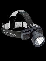Фонарь КОСМОС светодиодный KocAcHead3W налобный аккумуляторный  3Вт ХРЕ, литий 1000mAh, зарядка от micro USB, шнур в комплекте (1/60/120)