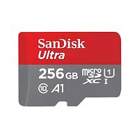 Карта памяти MicroSDXC  256GB  SanDisk Class 10 Ultra UHS-I  A1 (120 Mb/s) без адаптера (SDSQUAC-256G-GN6MN)