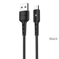 Кабель USB - микро USB HOCO X30 Star, 1.2м, круглый, 2.0A, силикон, цвет: чёрный (1/30/300) (6957531091141)