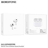 Наушники внутриканальные Borofone BW32, пластик, bluetooth 5.3, микрофон, цвет: белый (1/17/102)