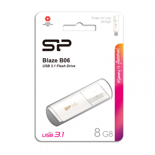 Флеш-накопитель USB 3.0  8GB  Silicon Power  Blaze B06  белый (SP008GBUF3B06V1W) фото 12