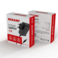 Сетевой адаптер REXANT 110-220 V AC/12 V DC 1 А 12 W с DC разъемом подключения 5.5х2.1, без влагозащиты (IP23) (1/50)