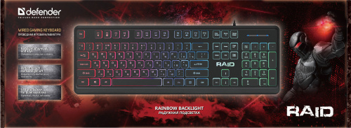 Клавиатура игровая DEFENDER Raid GK-778DL RU, Rainbow,104 кнопки, черный (1/20) (45778) фото 6