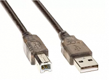 Кабель USB2.0 AM/BM 3m прозрачная изоляция Telecom (VUS6900T-3M) (1/125)