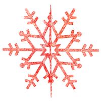 Фигура елочная  NEON-NIGHT "Снежинка резная 3D", 61 см, цвет красный (6/12)
