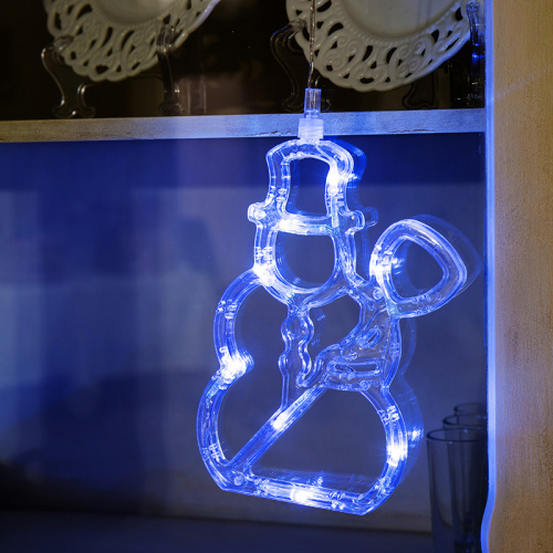 Фигура светодиодная NEON-NIGHT "Снеговик" на присоске с подвесом, цвет БЕЛЫЙ (1/12) (501-013) фото 7