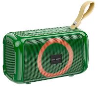 Колонка портативная Borofone BR17, Cool sports, Bluetooth, пластик, FM, TF, AUX, TWS, цвет: тёмный, зелёный (1/12) (6974443380781)