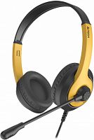 Наушники с микрофоном A4Tech Fstyler FH100U желтый/черный 2м накладные USB оголовье (FH100U)
