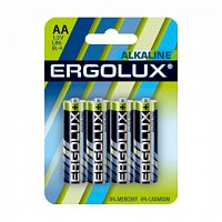 Батарея Ergolux Alkaline LR6-BL4 AA 1250mAh (4шт) блистер