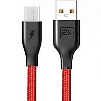 Дата-кабель/Exployd/USB - microUSB/круглый/красный/1М/Classic/EX-K-494