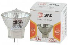 Лампа ЭРА галогенная GU4-MR11-35W-220V-30 CL (галоген, софит, 35Вт, нейтр). (10/300/12000)