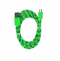 Кабель SMART BUY USB 2.0 - micro USB, зелёный, нейлон, 1.0 м.(1/500) (iK-12n green)